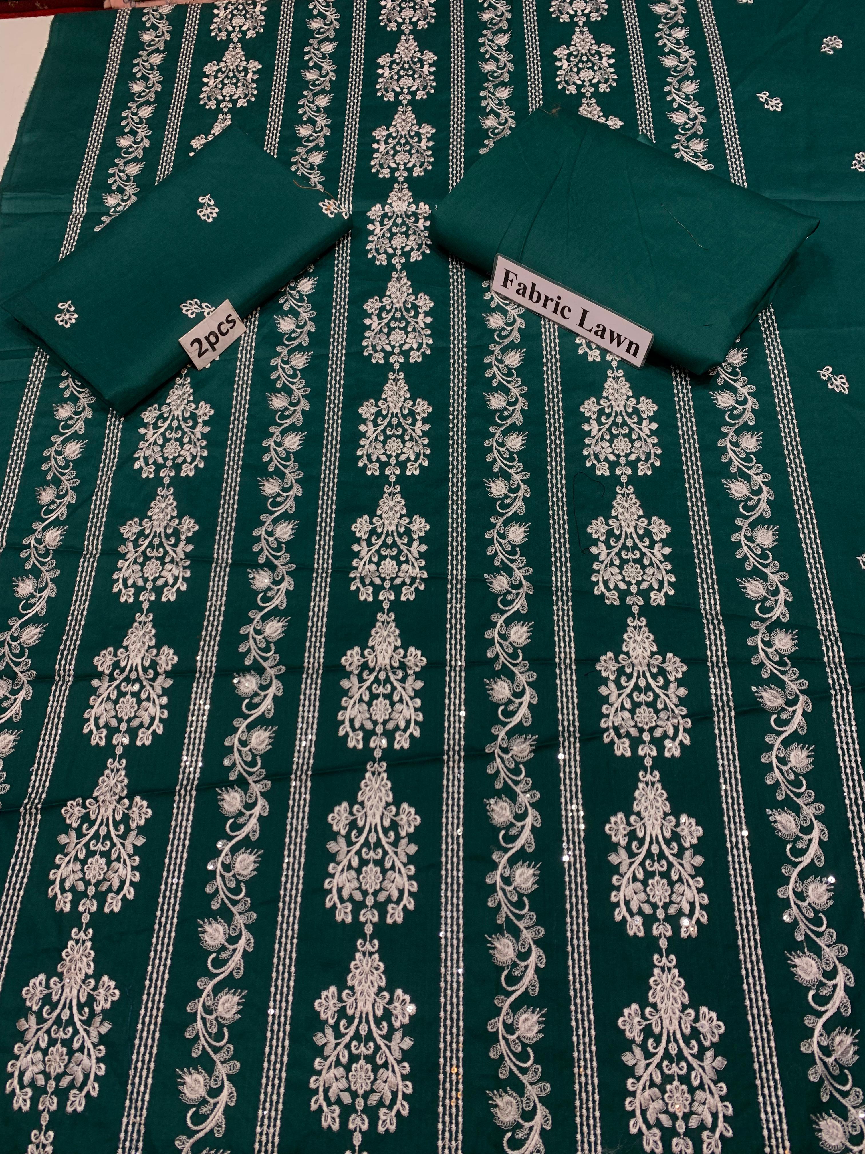 Embroidered - Lawn 2 Pcs   Unstitched Shirt and Trouser