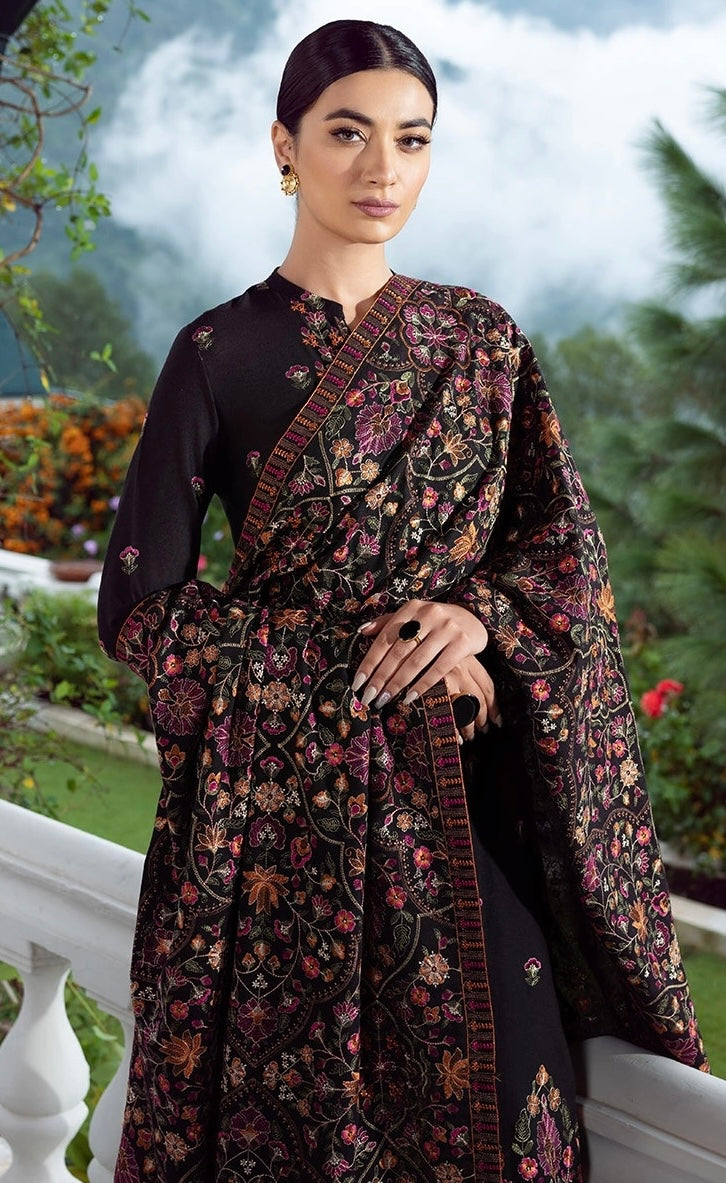 Bareeze - karandi 3Pc Embroidered Unstitched Outfit: winter Elegance - Latest Fashion