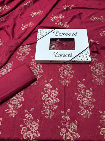 Bareeze - Karandi 3 Pcs All Over Embroidered With Karandi Dupatta