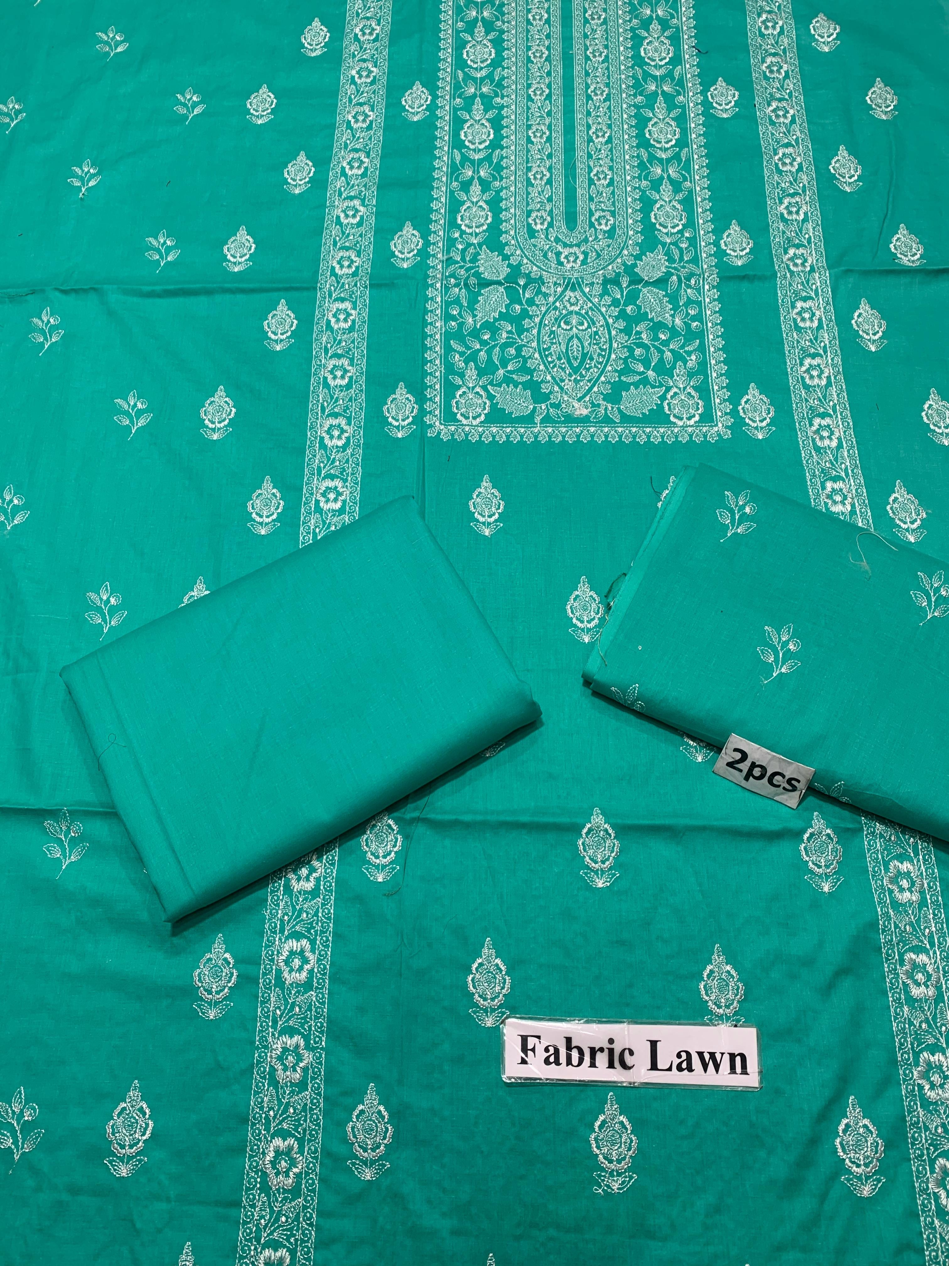 Embroidered - Lawn 2 Pcs   Unstitched Shirt and Trouser