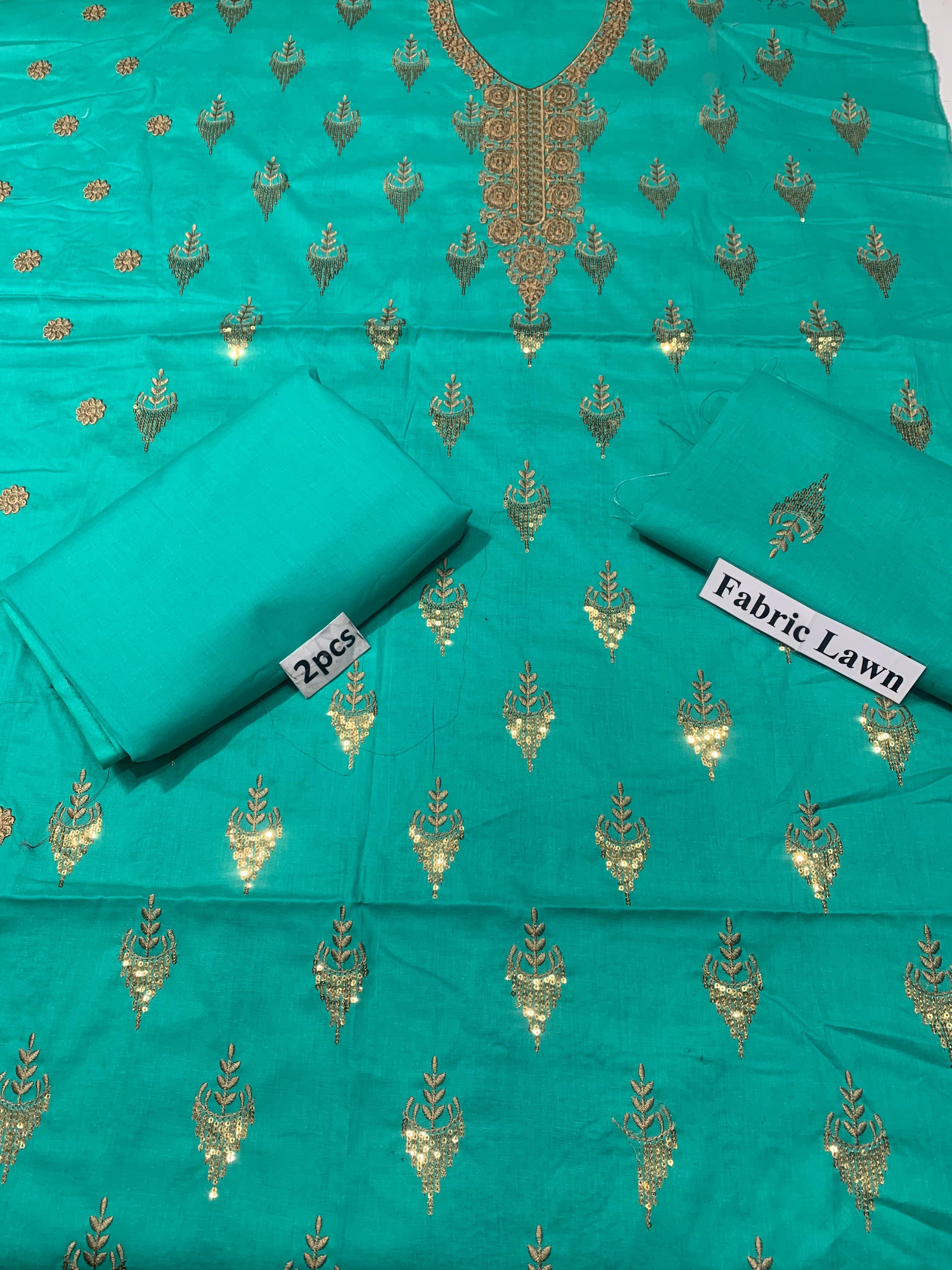 Embroidered - Lawn 2 Pcs   Unstitched Shirt and Trouser