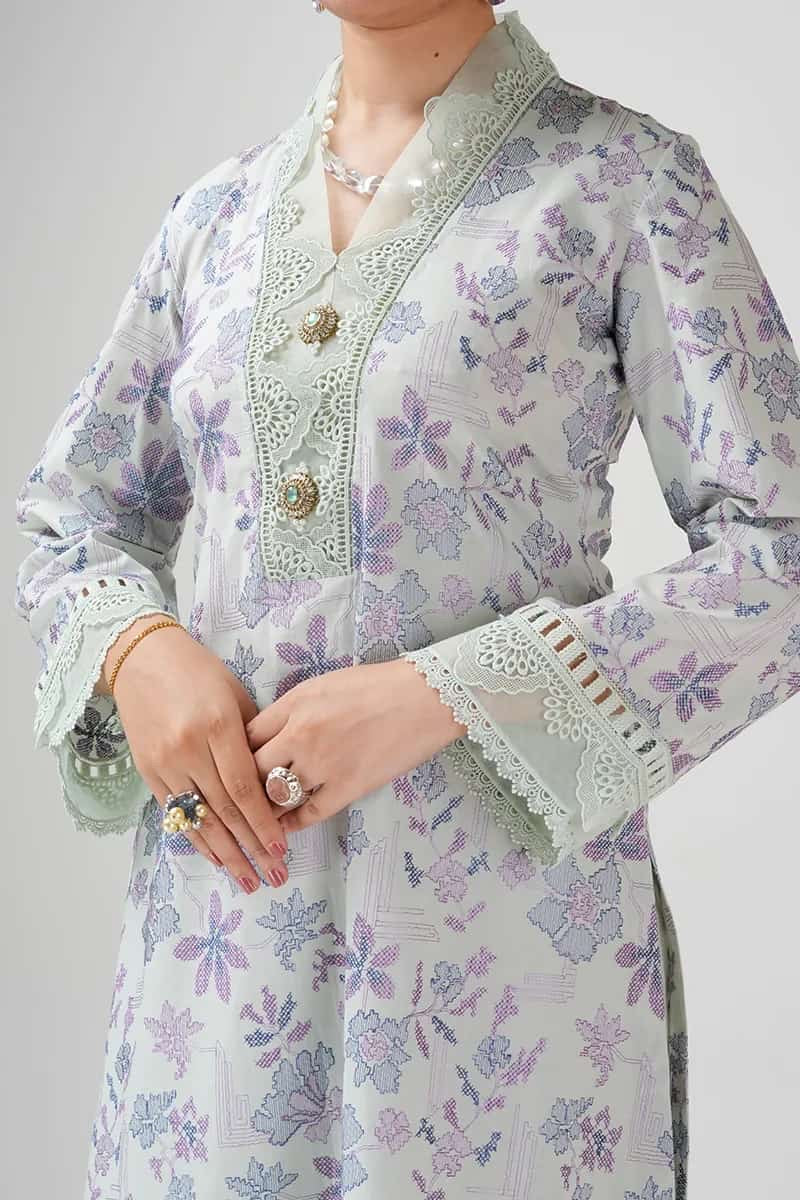 Bareeze karandi 3-Piece Premium Allover Embroidered Outfit