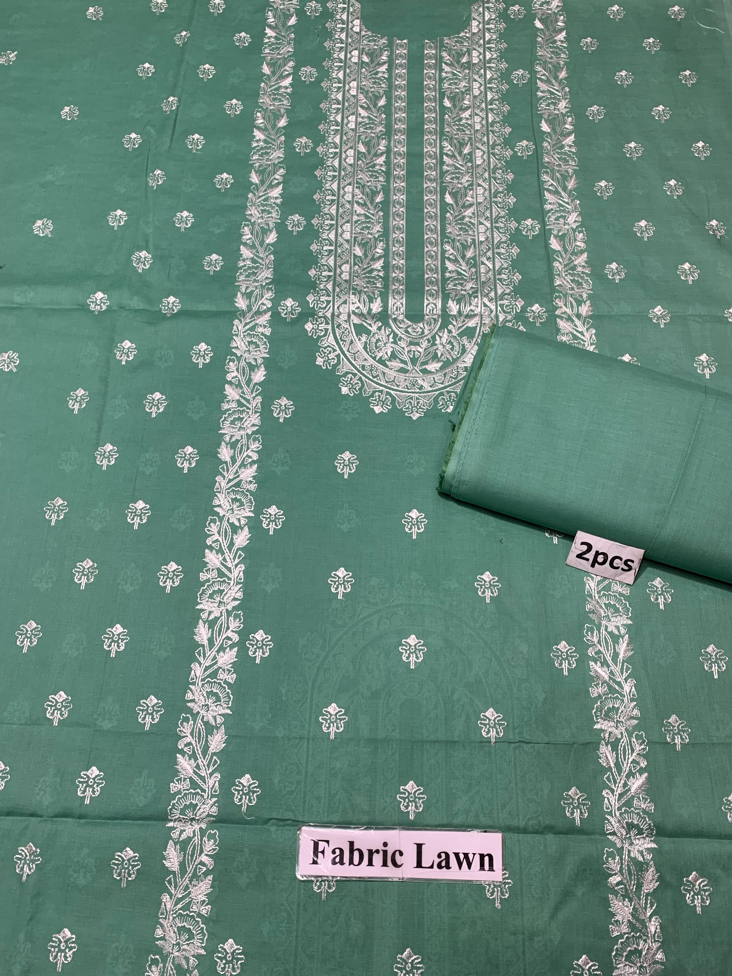 Embroidered - Lawn 2 Pcs   Unstitched Shirt and Trouser