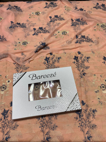 Bareeze - Lawn 3 Pcs Allover Embroidered unstitched Dress with Chiffon Dupatta.
