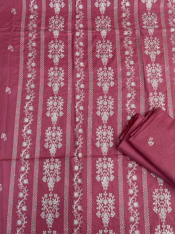 Bareeze Lawn 2 Pcs Embroidered Unstitched Suit - Summer Oufits.