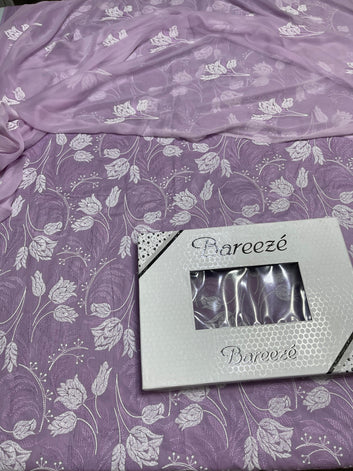 Bareeze - Lawn 3 Pcs Allover Embroidered unstitched Dress with Chiffon Dupatta.