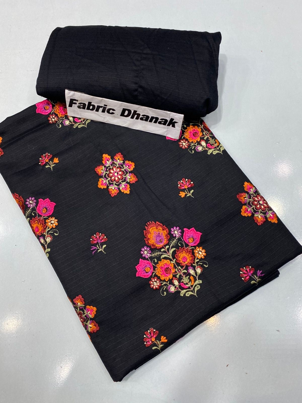 Doria Dhanak -  Allover 2Pcs Embroidered Shirt with Plain Trouser