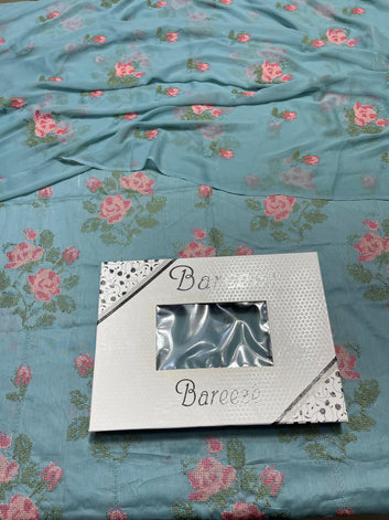 Bareeze - Lawn 3 Pcs Allover Embroidered unstitched Dress with Chiffon Dupatta.