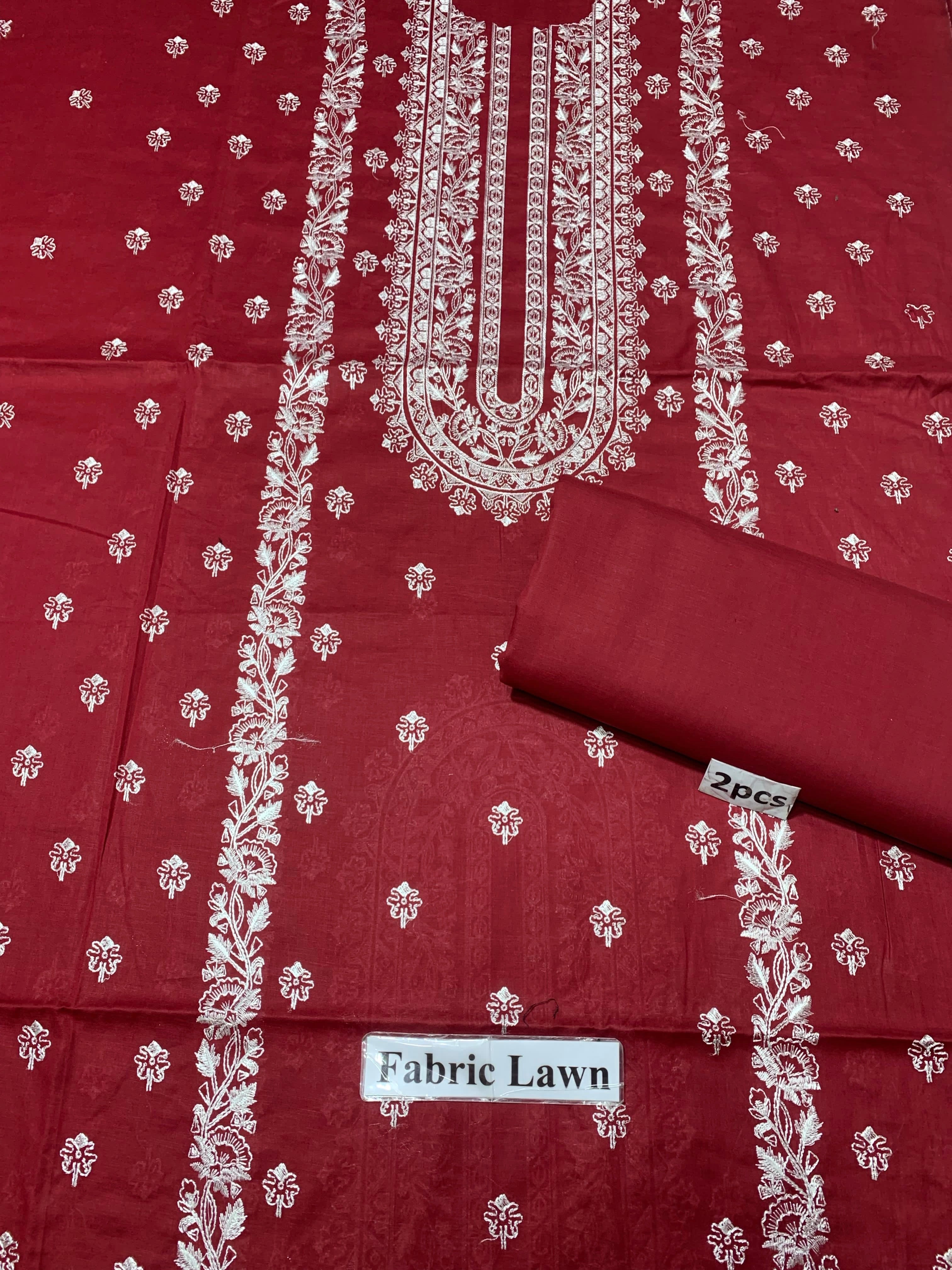 Embroidered - Lawn 2 Pcs   Unstitched Shirt and Trouser