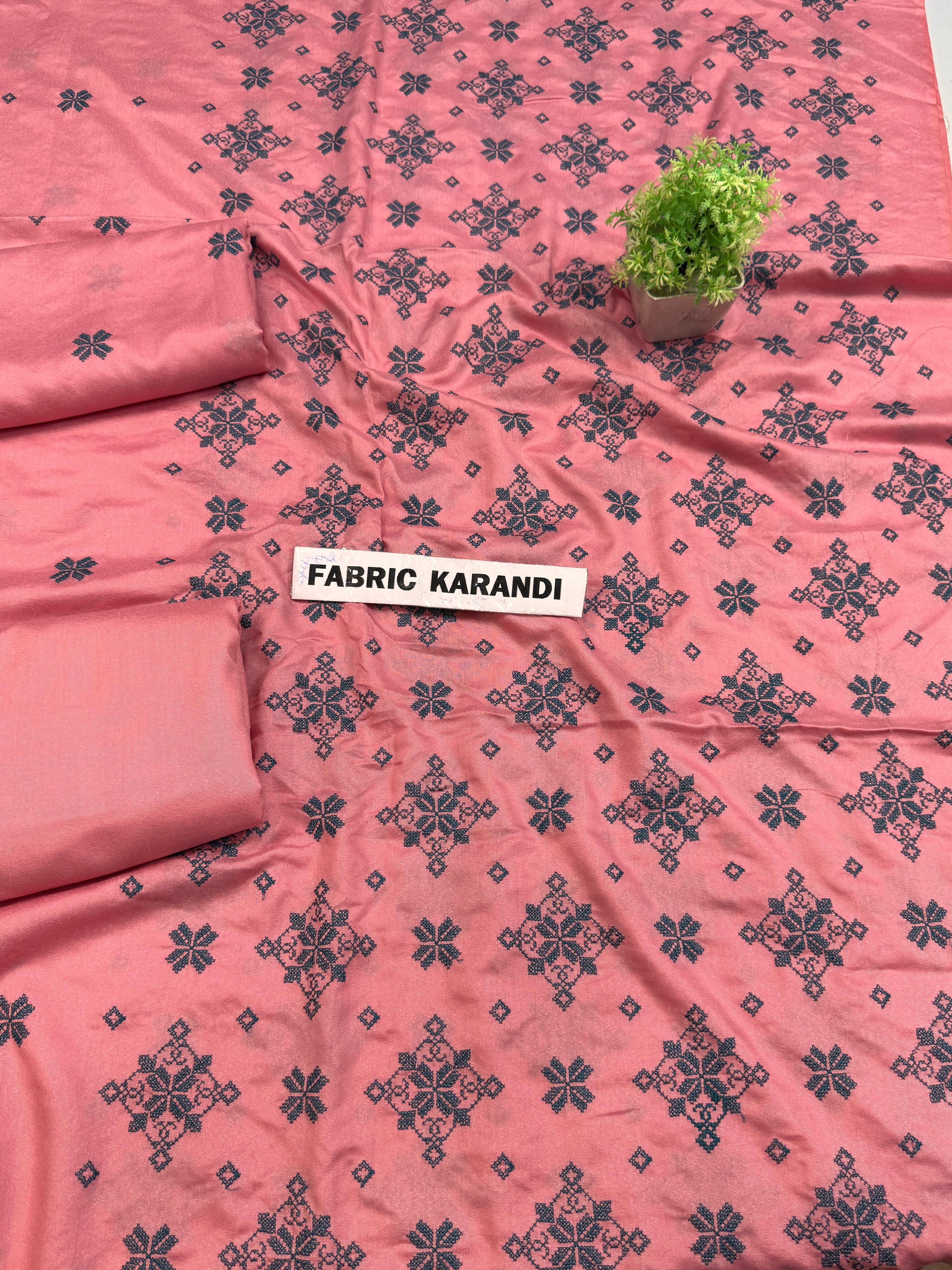 Bareeze - Karandi 2Pc      Premium Embroidered Unstitched Suit - Latest Fashion