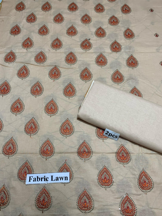 Embroidered - Lawn 2 Pcs   Unstitched Shirt and Trouser