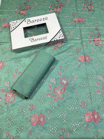 Chikan Kari - Lawn 2 Pcs Embroidered Unstitched Suit - Summer Oufits.