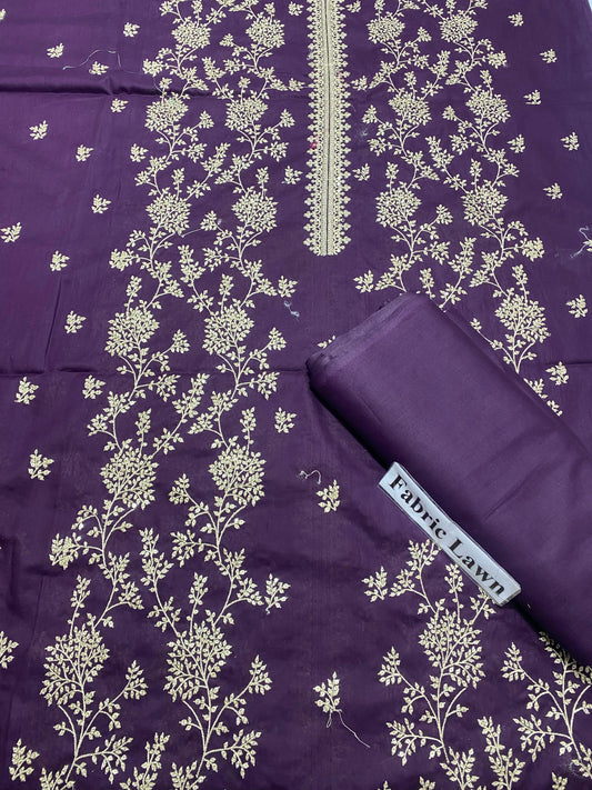 Embroidered - Lawn 2 Pcs   Unstitched Shirt and Trouser.