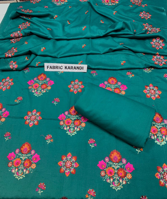 Bareeze karandi 3-Piece Premium Allover Embroidered Outfit