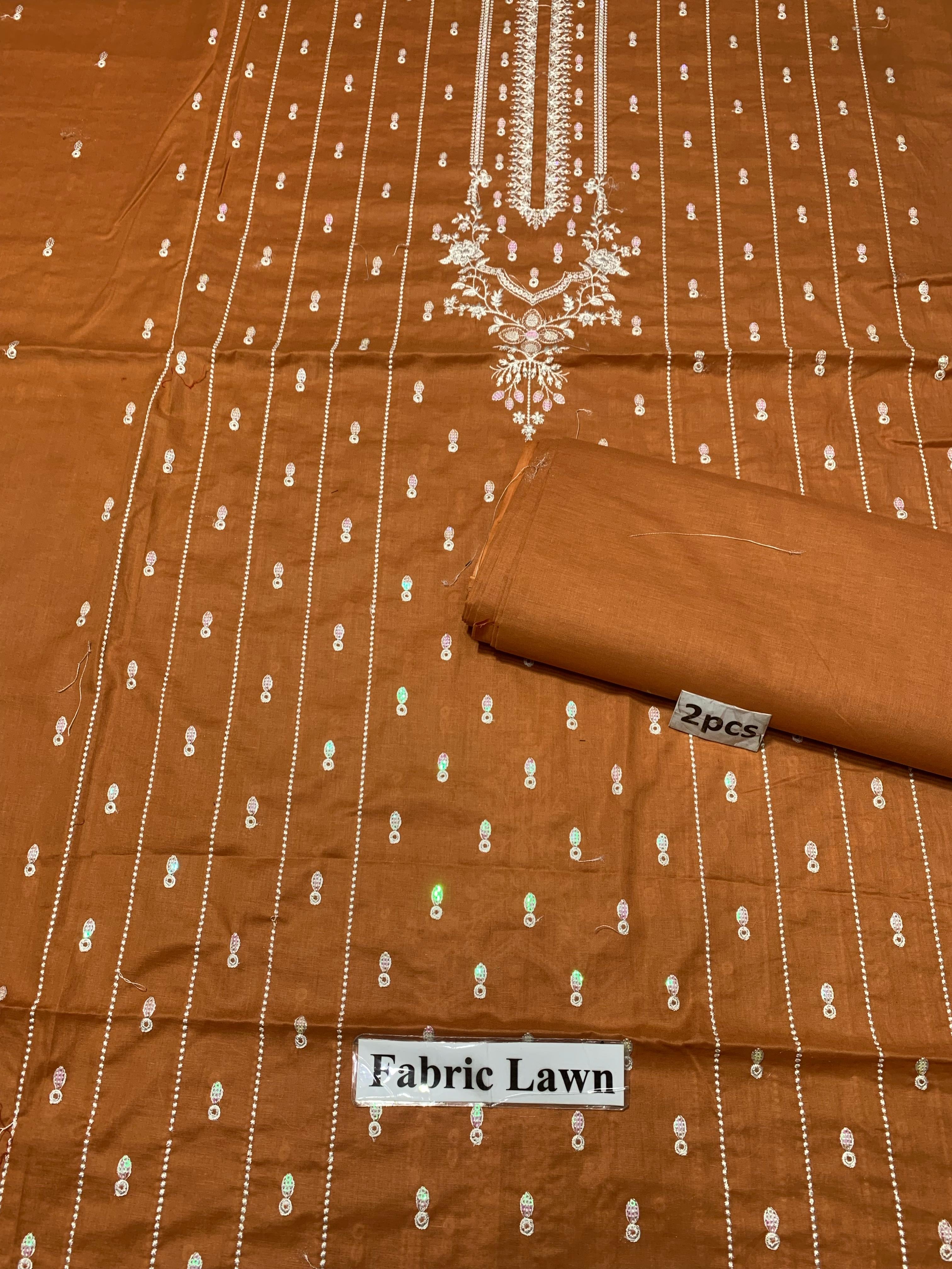 Embroidered - Lawn 2 Pcs   Unstitched Shirt and Trouser