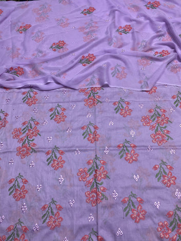 Bareeze Chikan Kari - Lawn 3 Pcs Allover Embroidered unstitched Dress with Chiffon Dupatta.