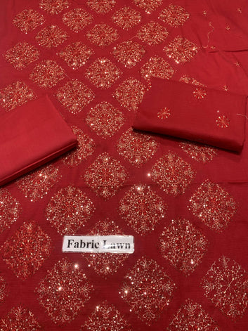 Embroidered - Lawn 2 Pcs   Unstitched Shirt and Trouser