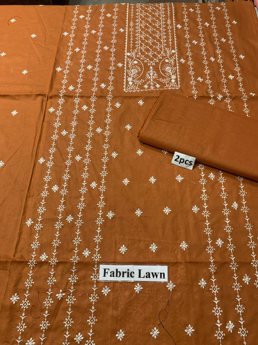 Embroidered - Lawn 2 Pcs   Unstitched Shirt and Trouser