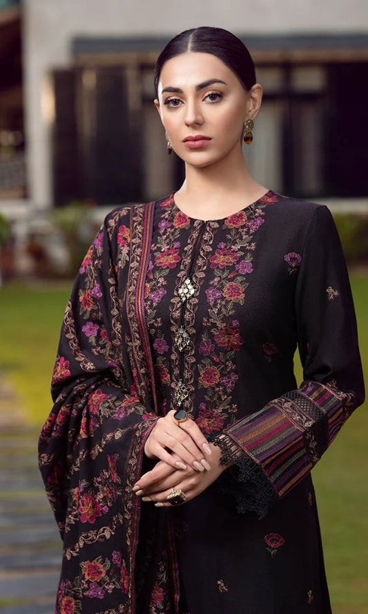 Bareeze - karandi 3Pc Embroidered Unstitched Outfit: winter wear Latest Fashion