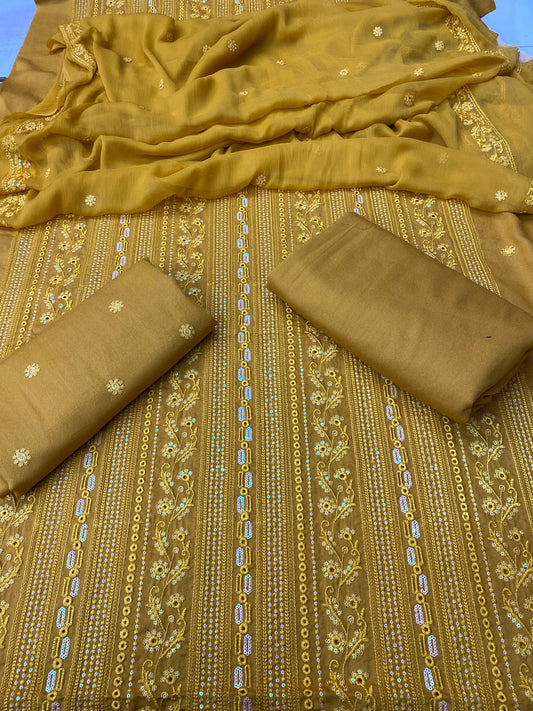 Bareeze- Karandi 3 Pcs Embroidered Unstitched Suit