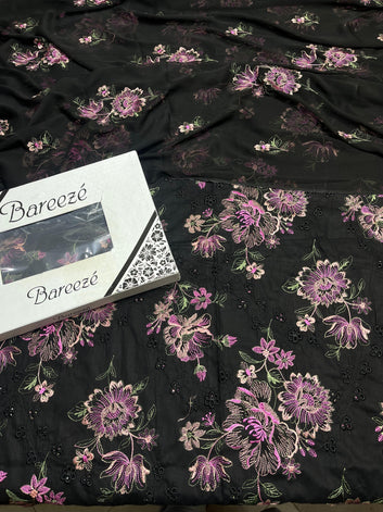 Bareeze Chikan Kari - Lawn 3 Pcs Allover Embroidered unstitched Dress with Chiffon Dupatta.
