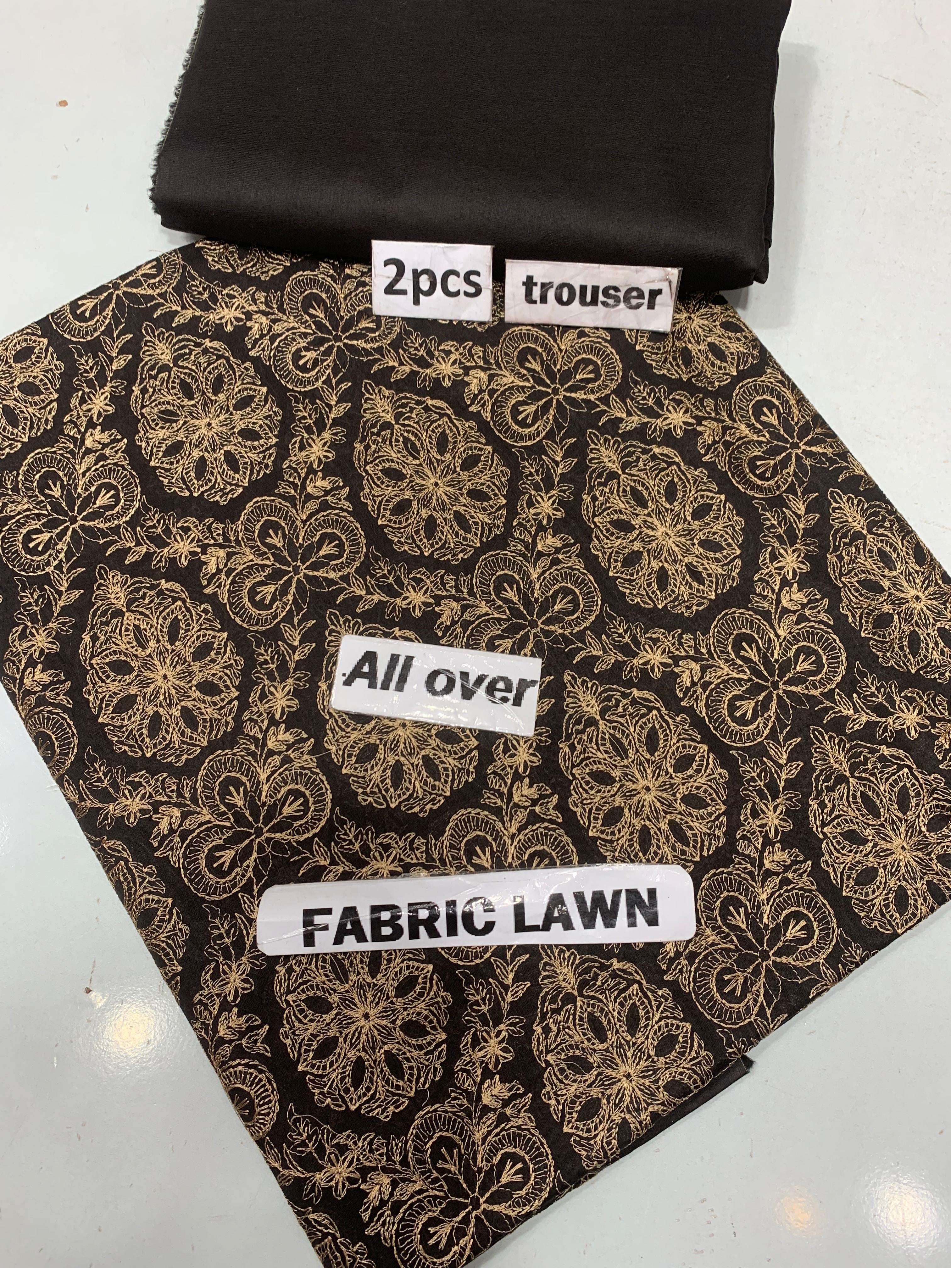 All Over Embroidered - Lawn 2 Pcs   Unstitched Shirt and Trouser