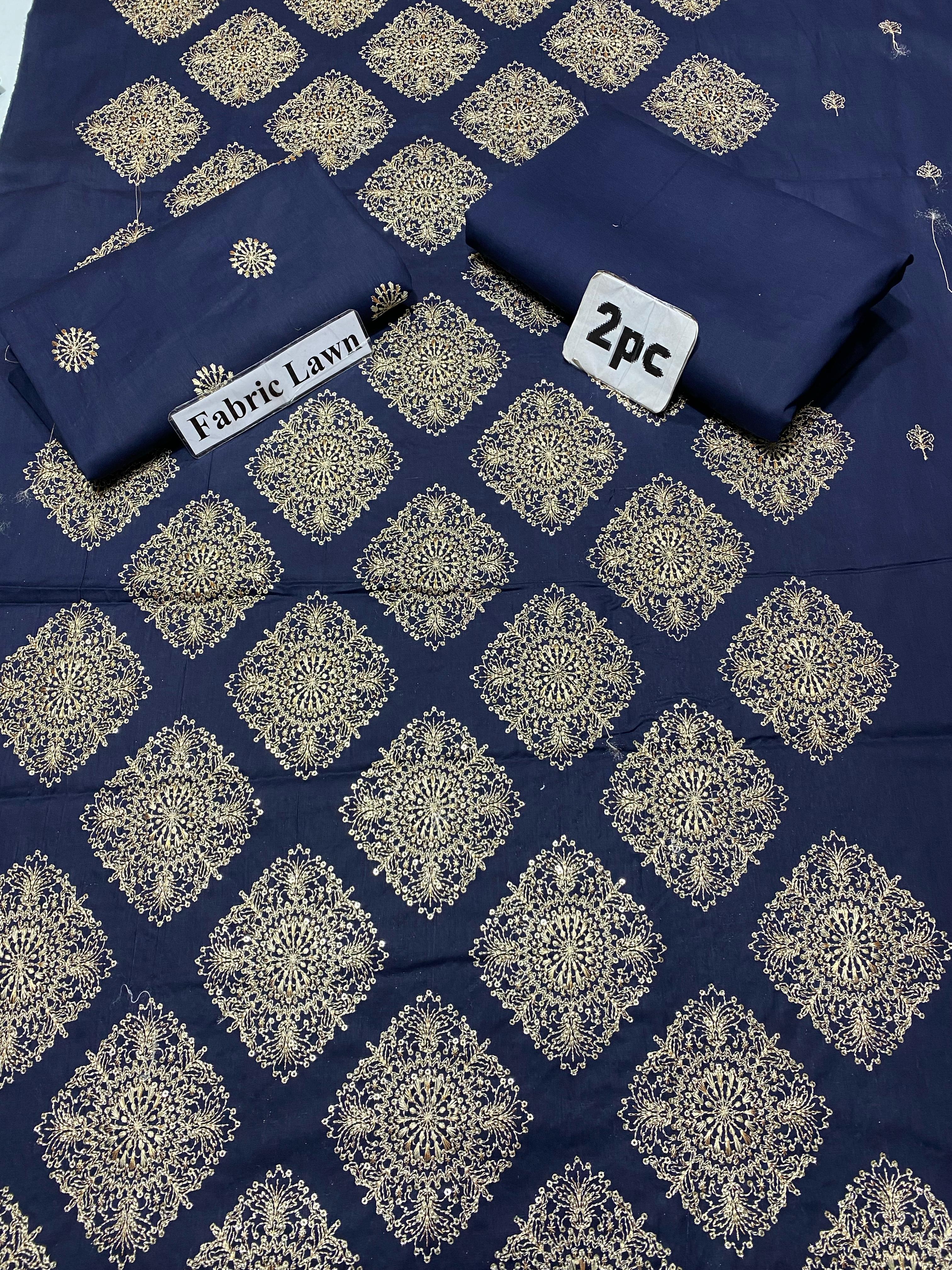 Embroidered - Lawn 2 Pcs   Unstitched Shirt and Trouser