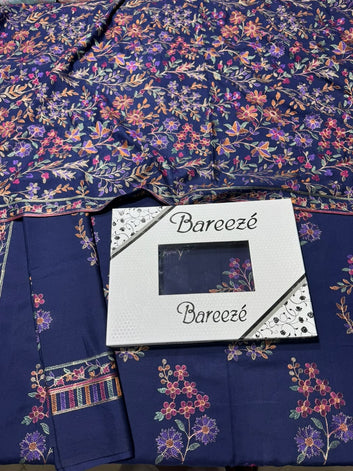 Bareeze - karandi Heavy Shawl 3Pc Embroidered Unstitched Outfit