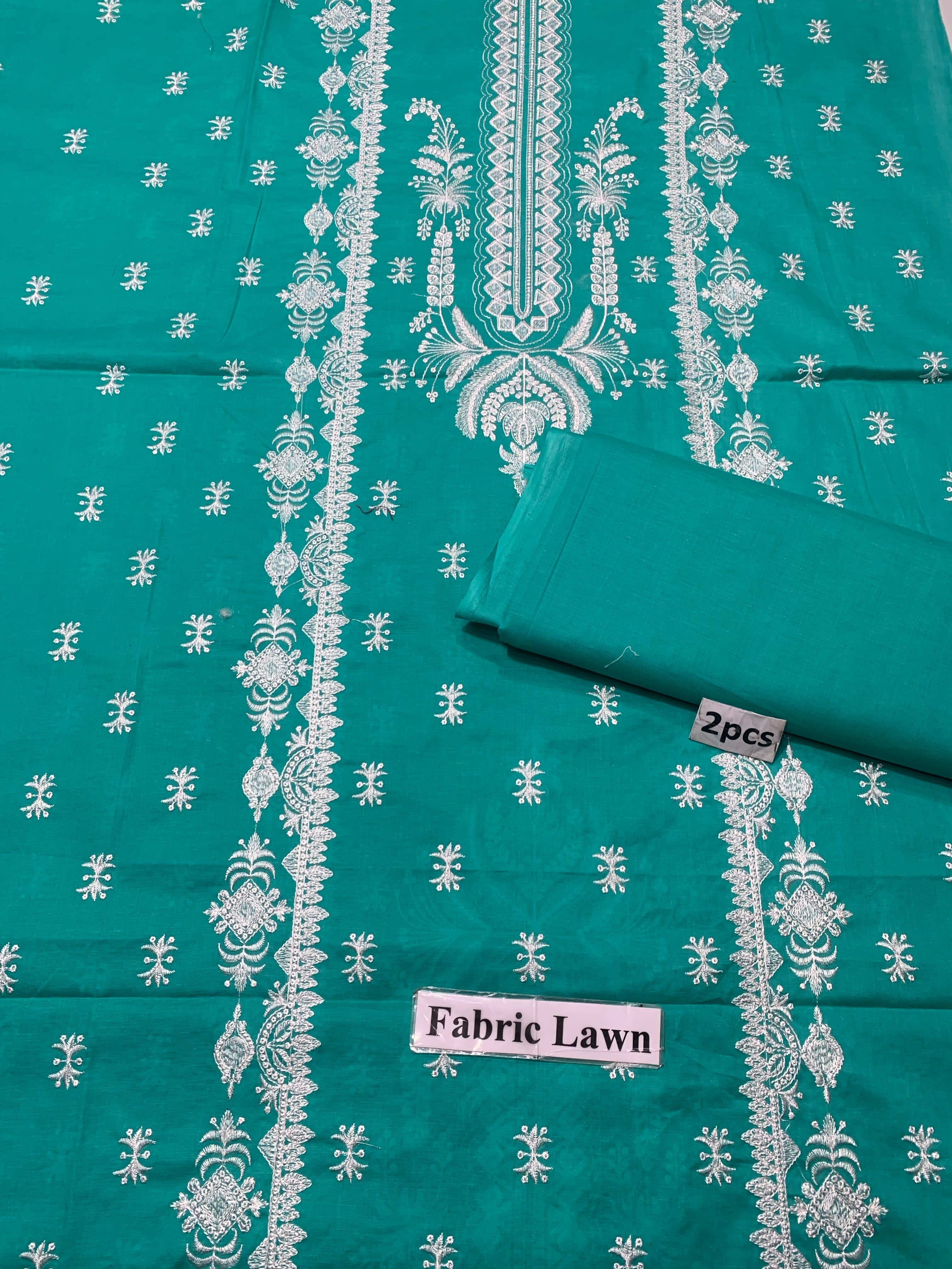 Embroidered - Lawn 2 Pcs   Unstitched Shirt and Trouser