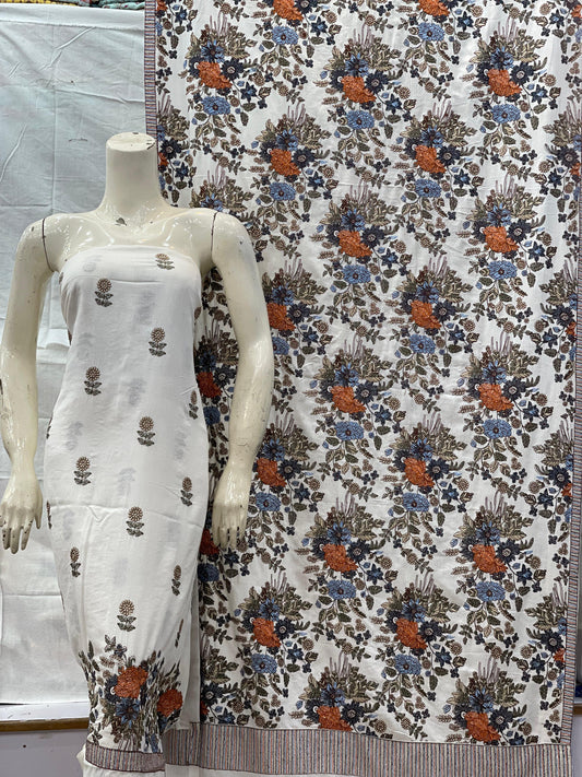 Bareeze - karandi 3Pc Embroidered Unstitched Outfit: winter wear Latest Fashion