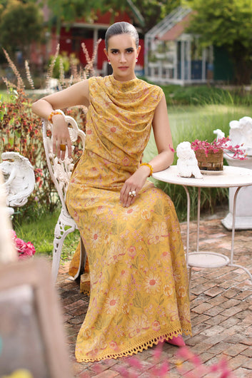 Bareeze- Karandi 3 Pcs All Over Embroidered Unstitched Suit With Chiffon Dupatta