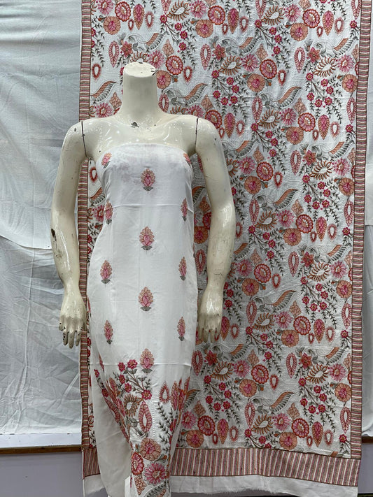 Bareeze - karandi 3Pc Embroidered Unstitched Outfit: winter wear Latest Fashion