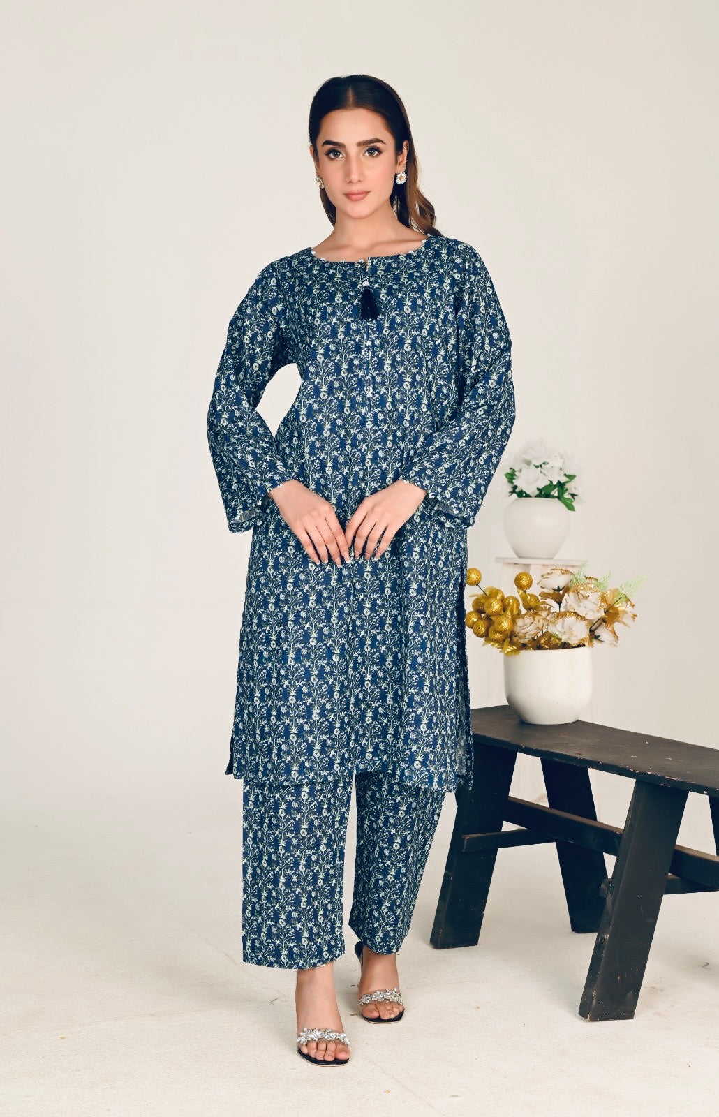 Khaddar - 2Pcs Printed Shirt And Trouser.