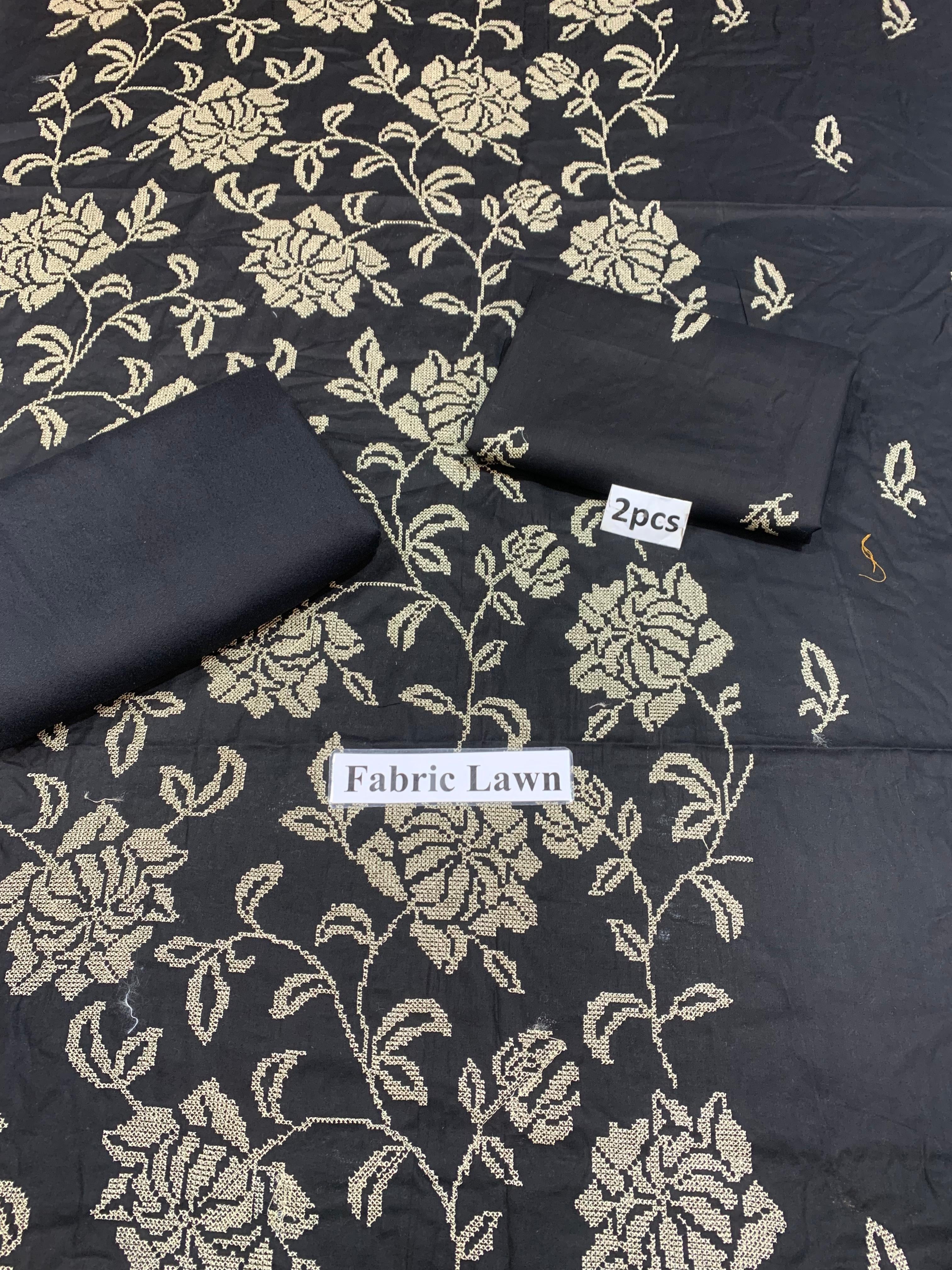 Embroidered - Lawn 2 Pcs   Unstitched Shirt and Trouser