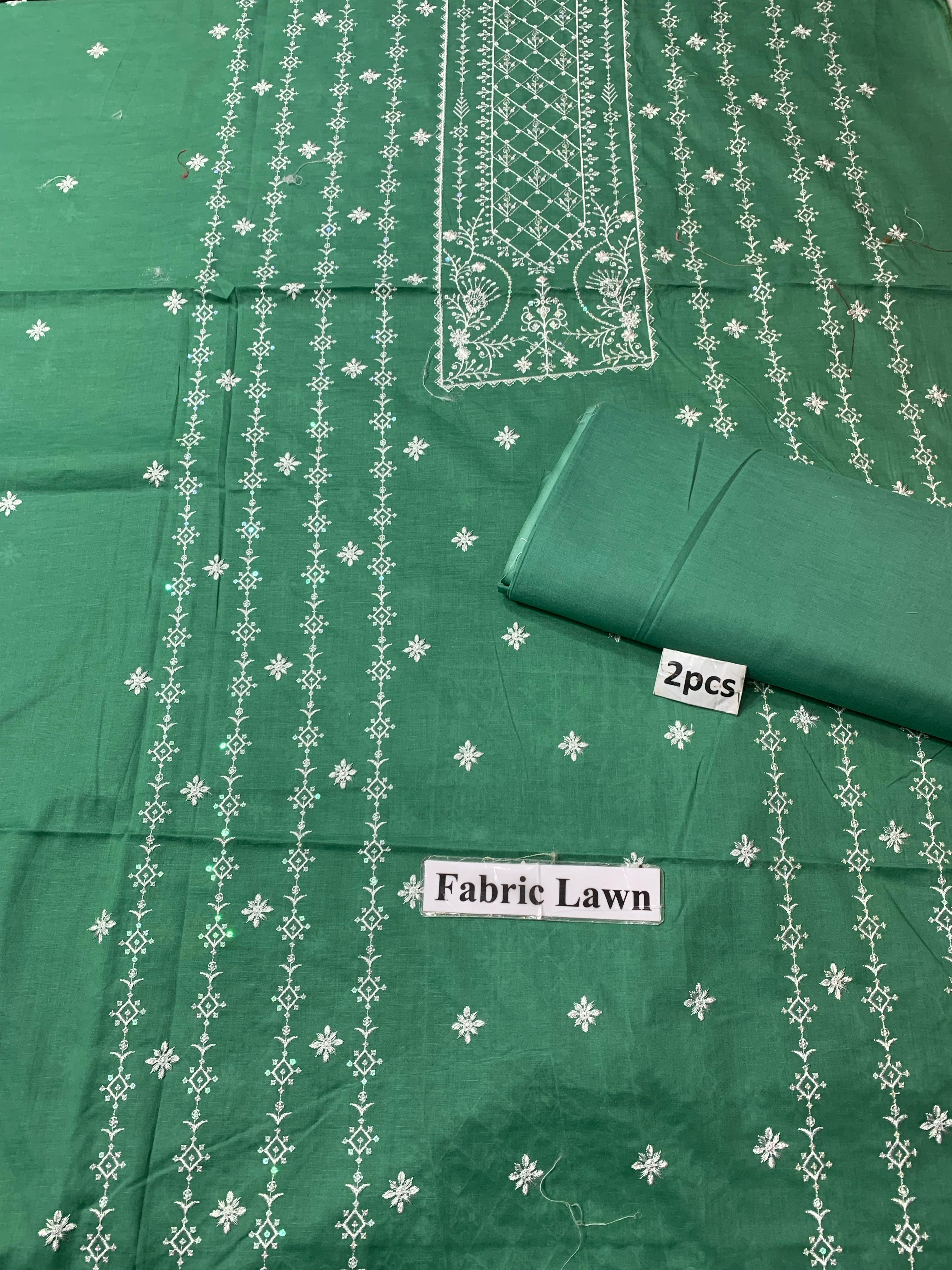 Embroidered - Lawn 2 Pcs   Unstitched Shirt and Trouser