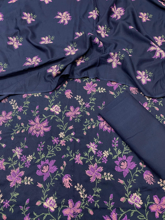 Bareeze karandi 3-Piece Premium Allover Embroidered Outfit