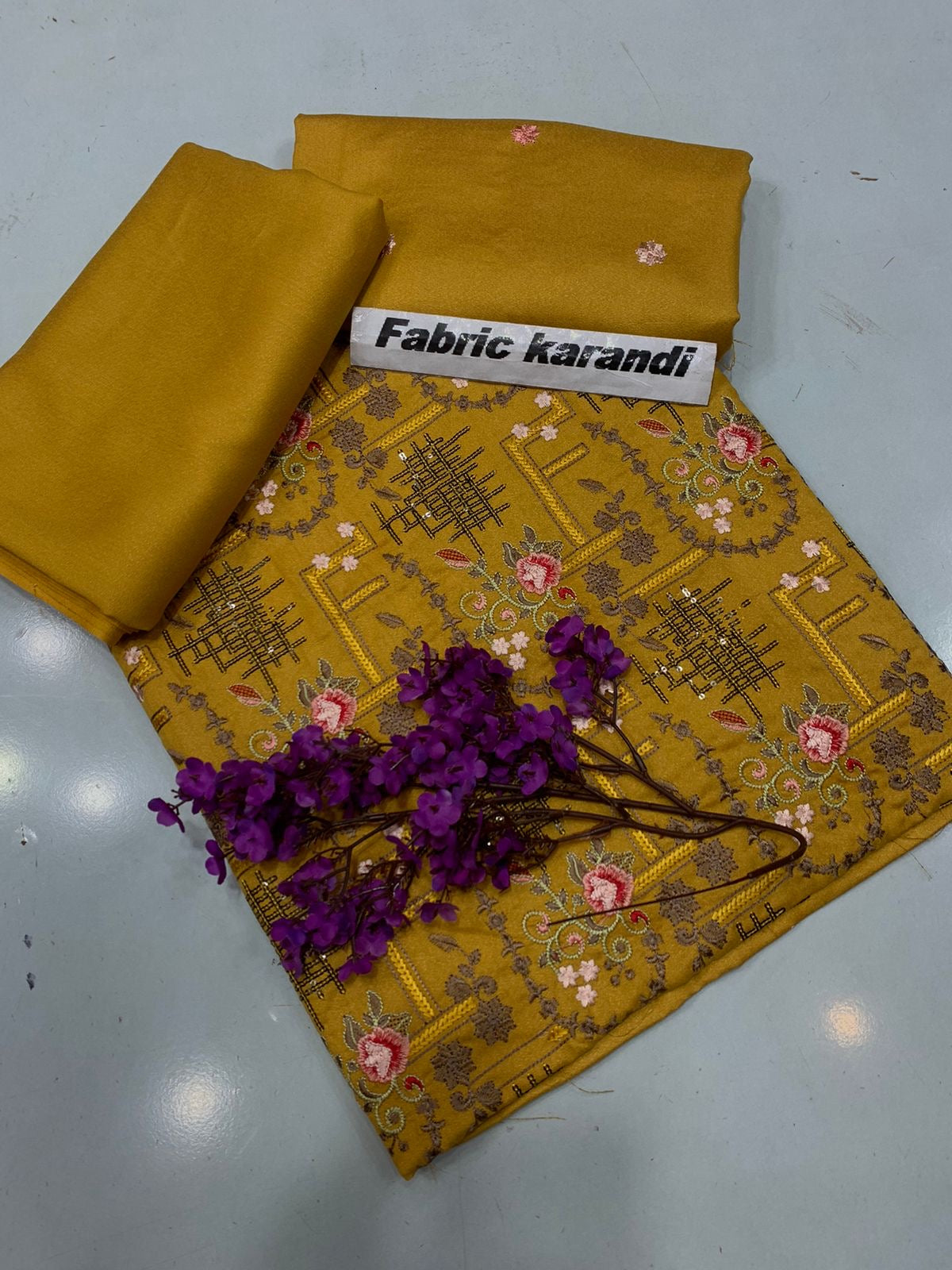 Bareeze - Karandi 2Pc                Premium Embroidered Unstitched Suit