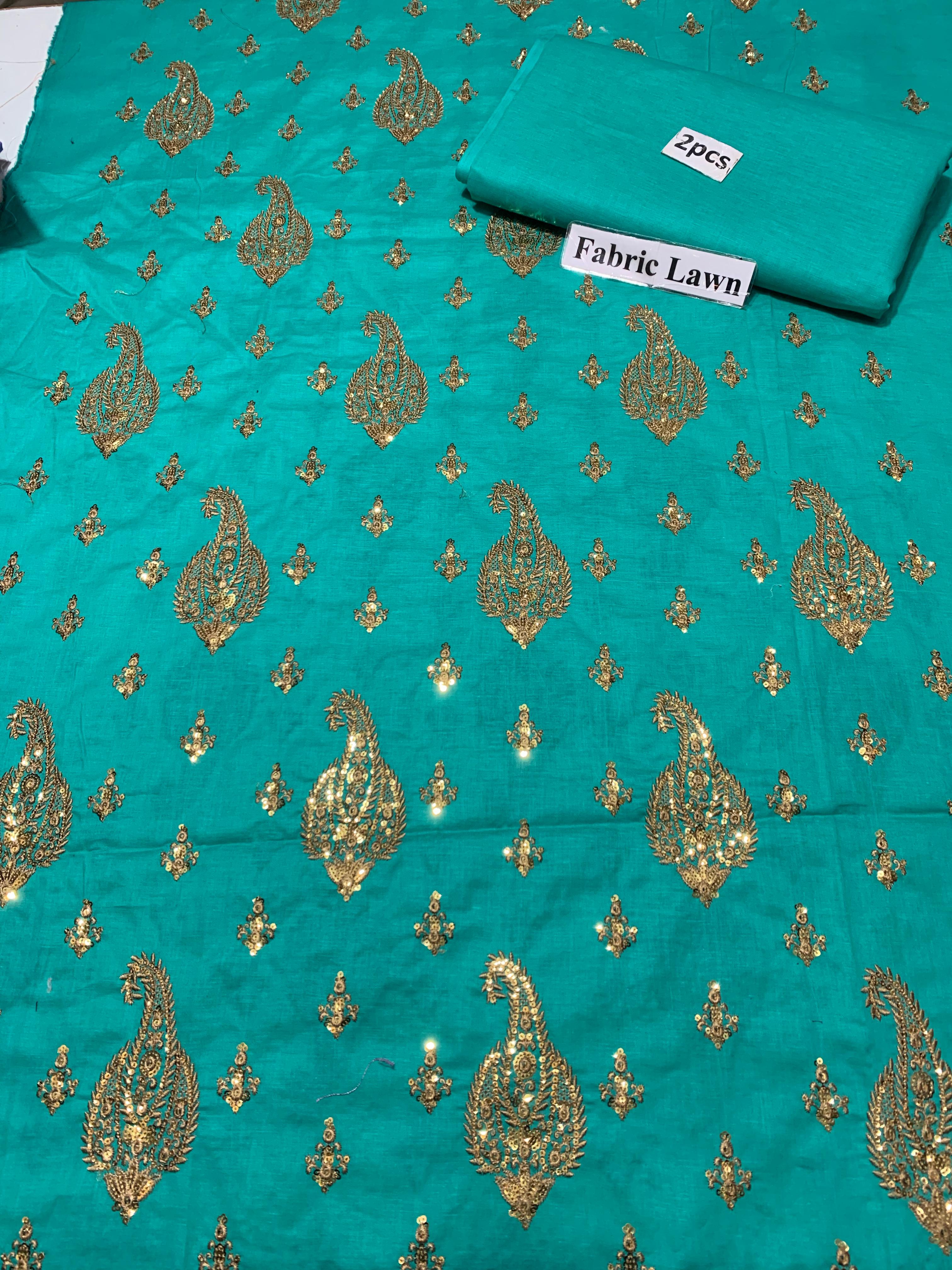 Embroidered - Lawn 2 Pcs   Unstitched Shirt and Trouser