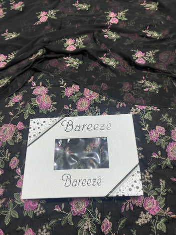 Bareeze - Lawn 3 Pcs Allover Embroidered unstitched Dress with Chiffon Dupatta.