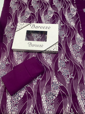 Bareeze Chikan Kari - Lawn 2 Pcs Embroidered Unstitched Suit - Summer Oufits.