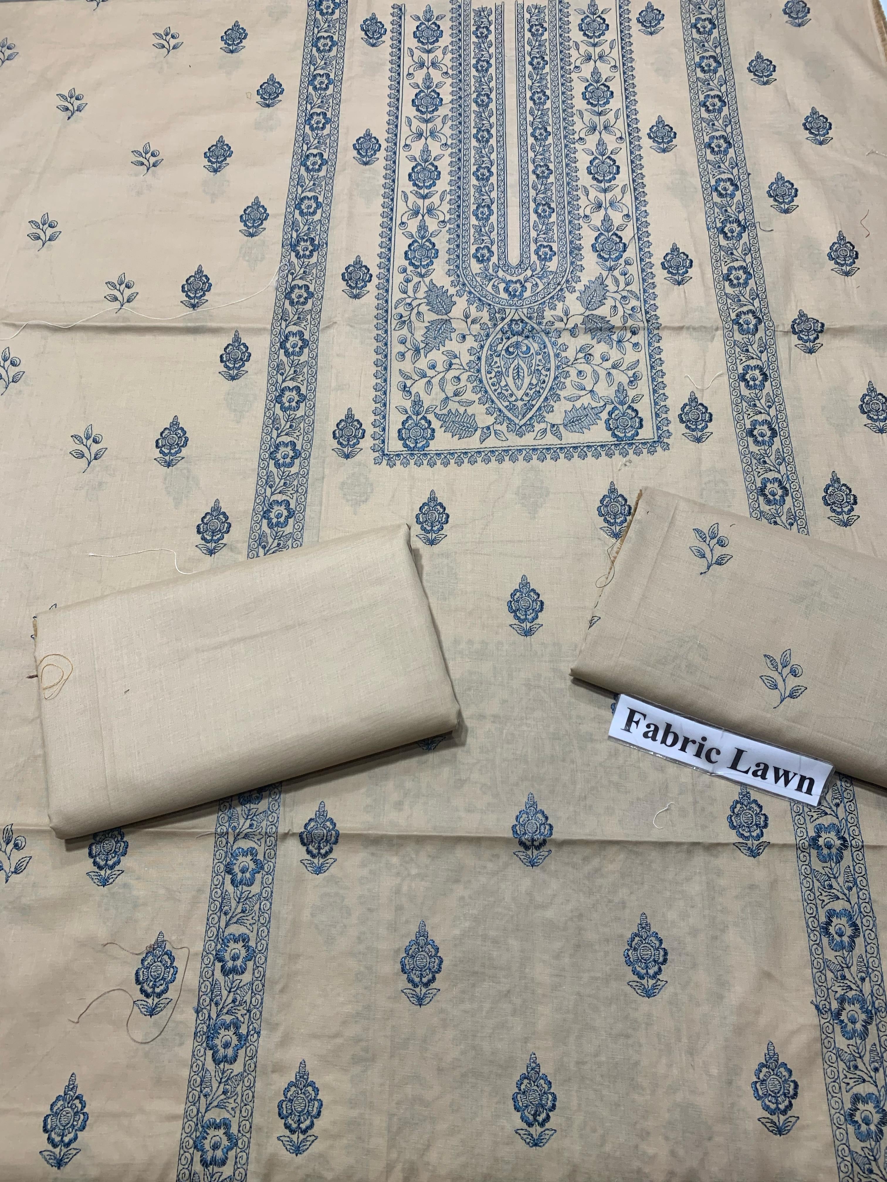 Embroidered - Lawn 2 Pcs   Unstitched Shirt and Trouser