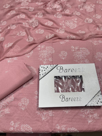 Bareeze - Lawn 3 Pcs Allover Embroidered with Tilla unstitched Dress with Chiffon Dupatta.