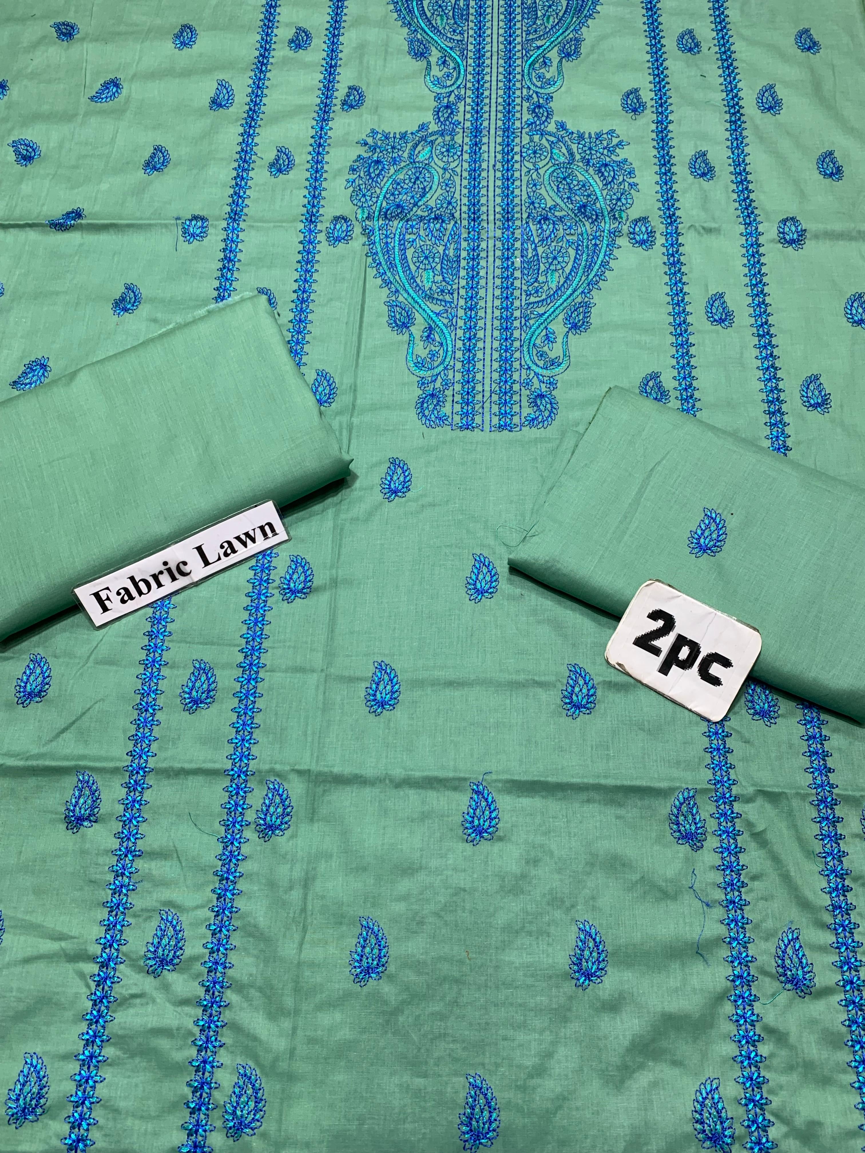 Embroidered - Lawn 2 Pcs   Unstitched Shirt and Trouser