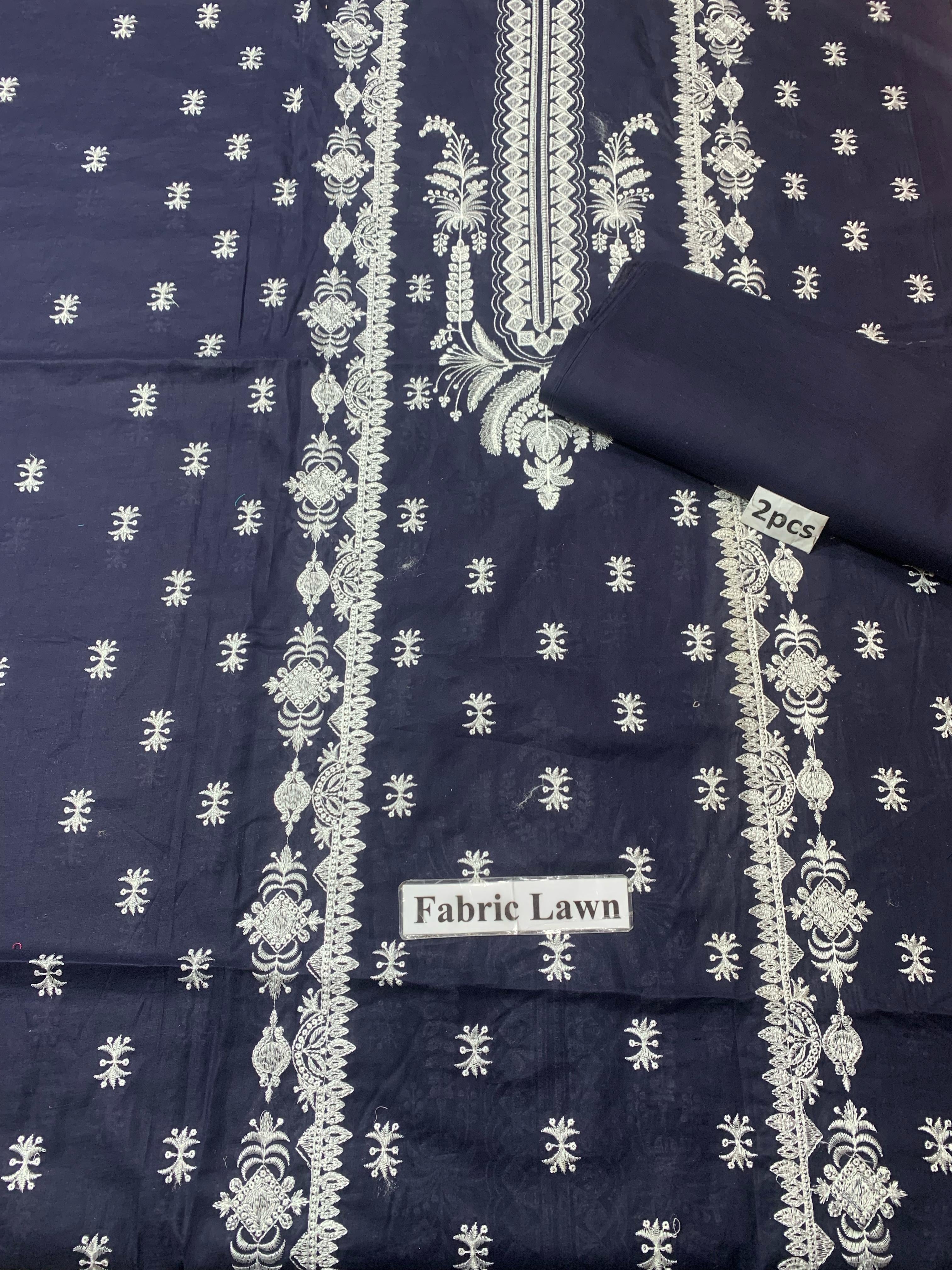 Embroidered - Lawn 2 Pcs   Unstitched Shirt and Trouser