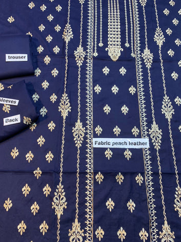 Dhanak - 2Pcs Embroidered Shirt with Plain Trouser