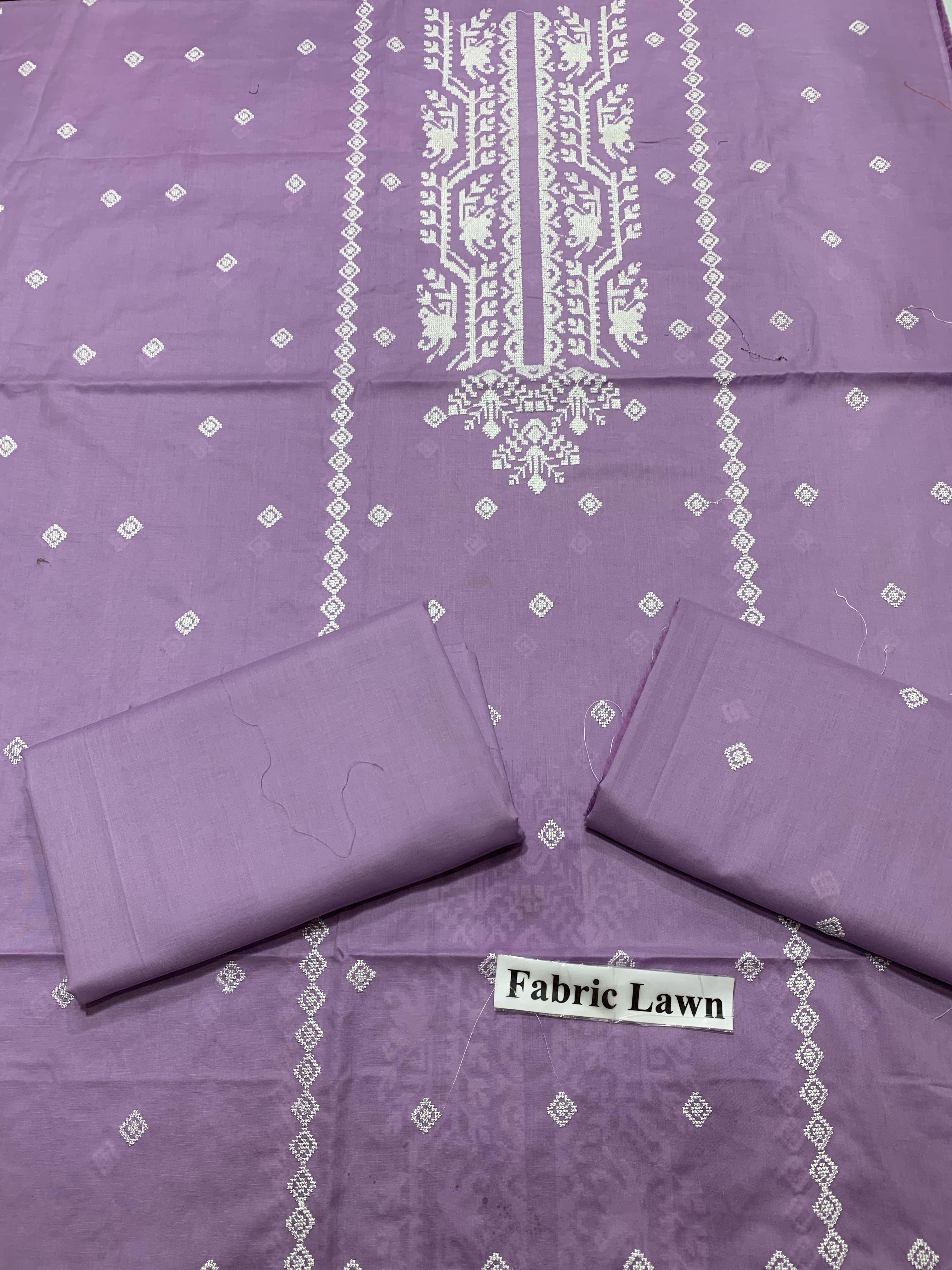 Embroidered - Lawn 2 Pcs   Unstitched Shirt and Trouser