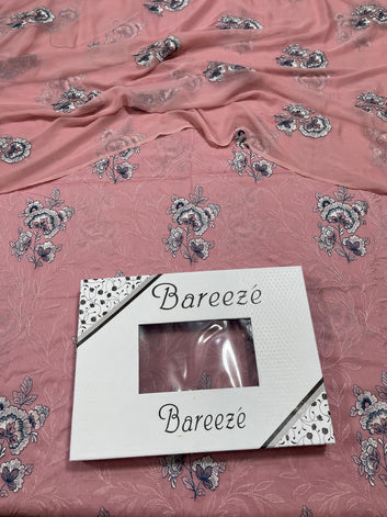 Bareeze - Lawn 3 Pcs Allover Embroidered unstitched Dress with Chiffon Dupatta.