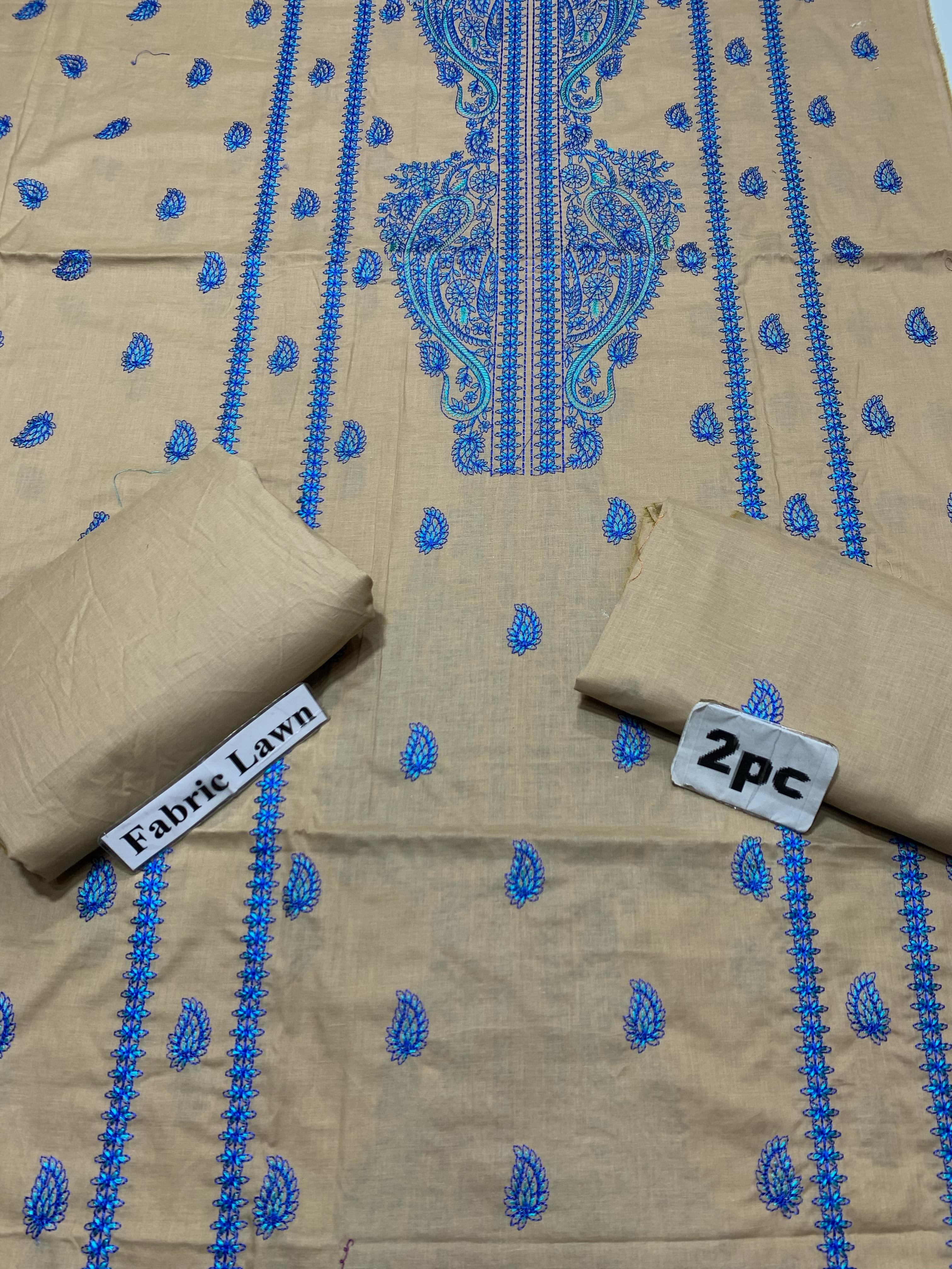 Embroidered - Lawn 2 Pcs   Unstitched Shirt and Trouser