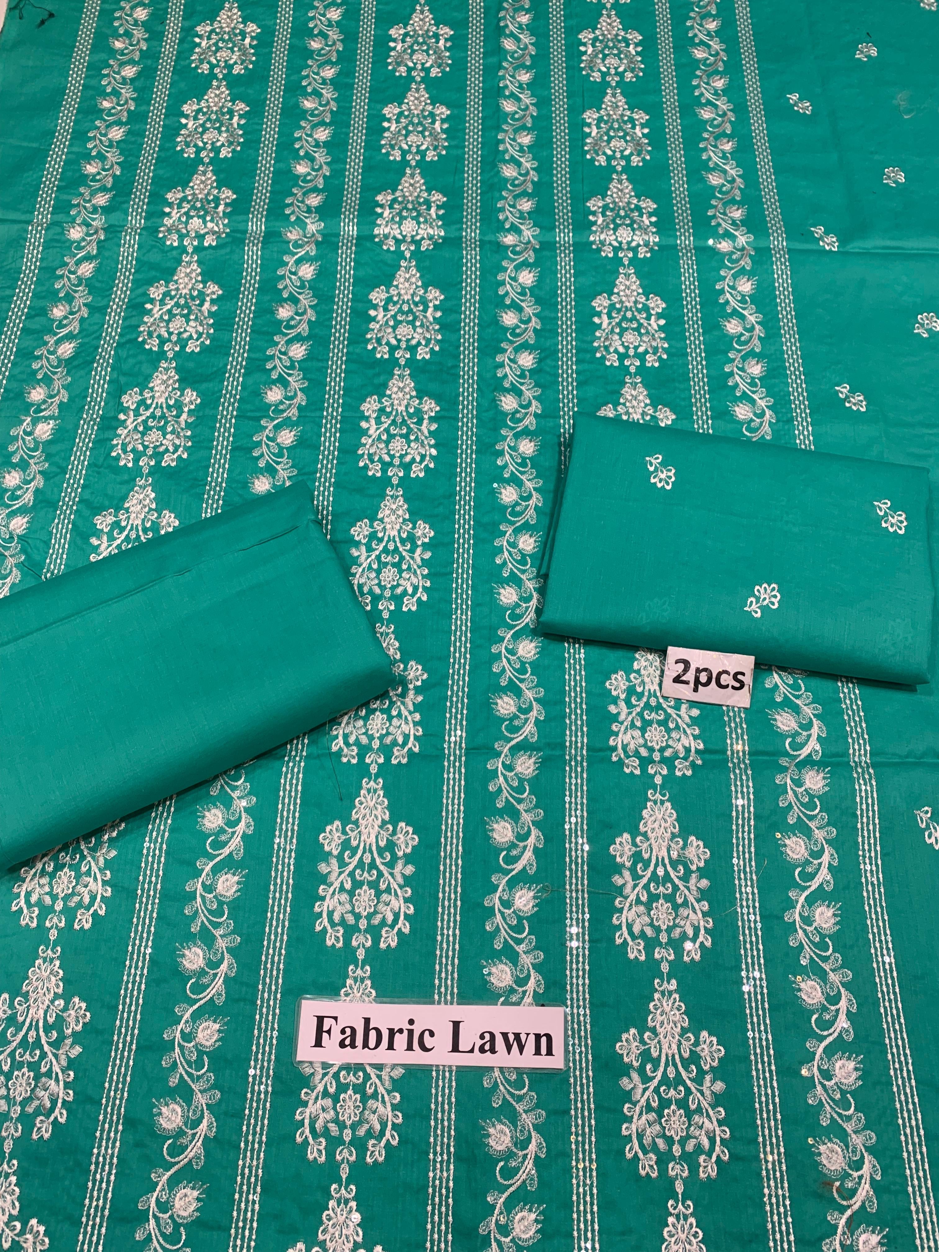 Embroidered - Lawn 2 Pcs   Unstitched Shirt and Trouser