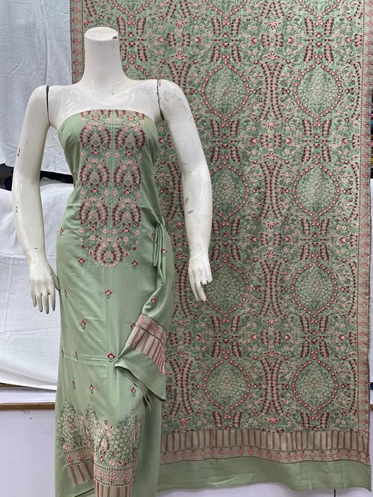 Bareeze - karandi 3Pc Embroidered Unstitched Outfit: winter wear Latest Fashion